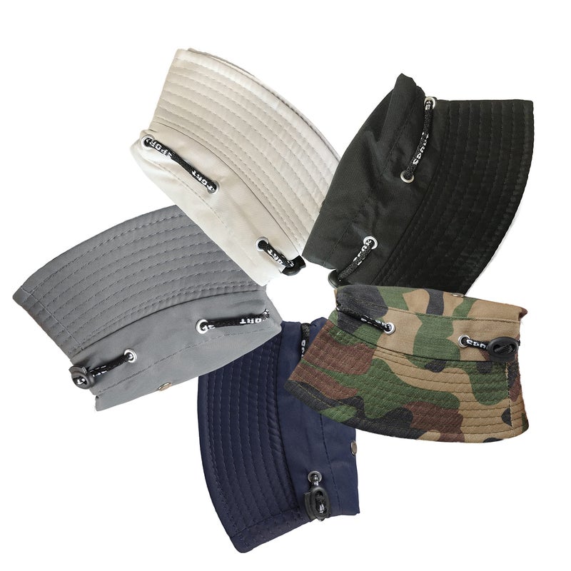 Toutacoo, Adjustable Summer Bucket Hat - Unisex Navy Blue - Image 5